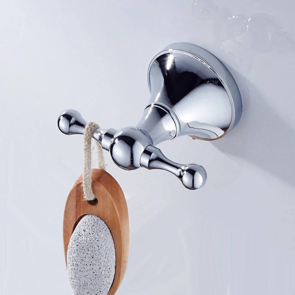 Chrome Bathroom Hardware Set Brass Chrome Double Towel Bar Toilet Brush Shelf WC Paper Roll Holder for Bathroom Accessories Set paper towel holder toilet paper holder bathroom hardware set
