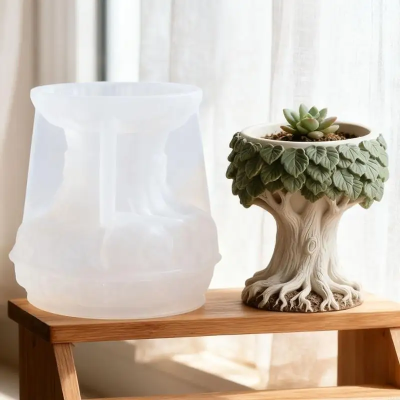 Kreative Baumform Silikonform für Zementbecher Pflanzer Kerzenhalter Vorratsbehälter Home Dekoration Artikel Basteln B03E – Detail 9