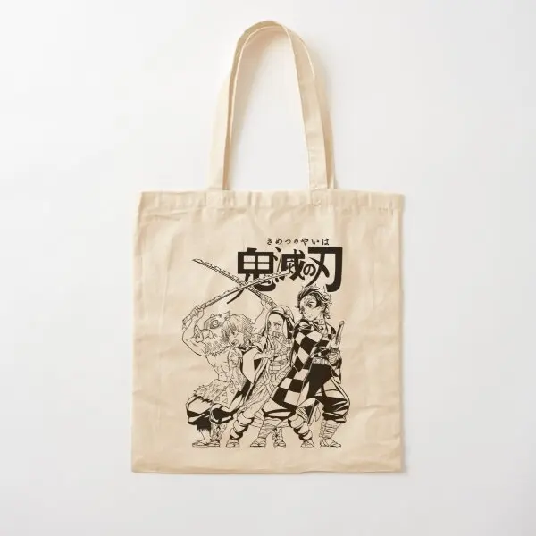 Demon Killer Borsa In Tela Di Cotone Borsa A Tracolla Designer Shopper Ladies Travel Casual Handbag Fashion Grocery Fabric Women Printed