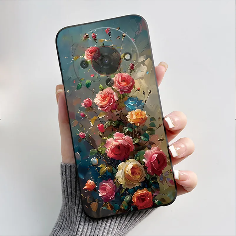 Butterfly Flower Black Soft Silicone Phone Case - Stylish Protective Back Cover
