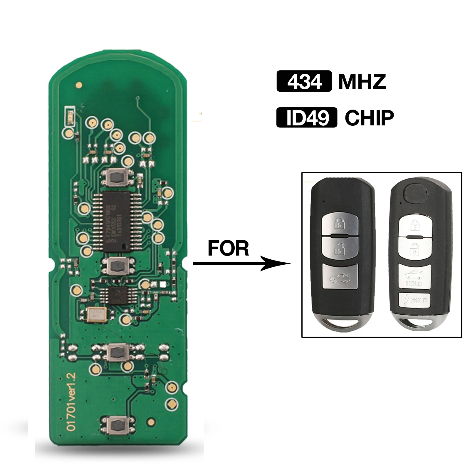 

jingyuqin 433Mhz 3BTN Smart Key Electronic Circuit Board Car Remote Control For MAZDA CX-3 CX-5 Axela Atenza SKE13E-01/SKE13E-02