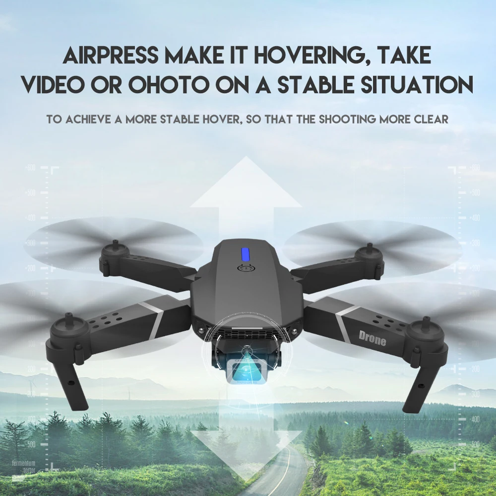 Drone Quadcopter E88Pro RC 4K Professinal 1080P Wide Angle HD Camera Foldable Helicopter WIFI FPV Height Hold Gift Toy