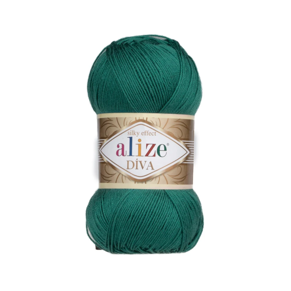 Alize Diva Silky Effect Yarn - 2 Skeins Microfiber Acrylic Crochet Thread (766 Yards Total)