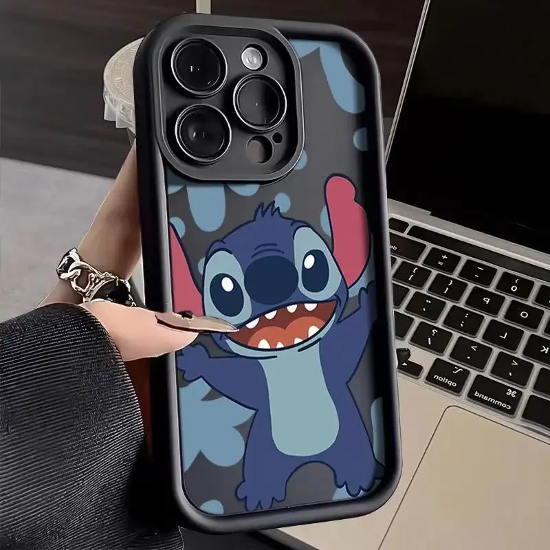 thumbnail image 1 of Disney-funda de teléfono de silicona suave Stitch para iPhone 14, 15 Pro Max, 13, 12, 11 Pro, XR, XS Max, X, 8, 7 Plus, SE 2020, cubierta protectora de lente, 1 of 4