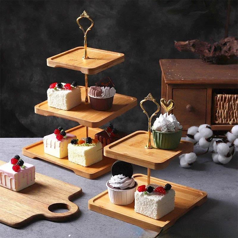 

Japanese Bamboo Fruit Plates Set Snack Dishes Cake Stand Bread Dessert Plate Candy Dish Pastry Tray Wood Tableware Decoration