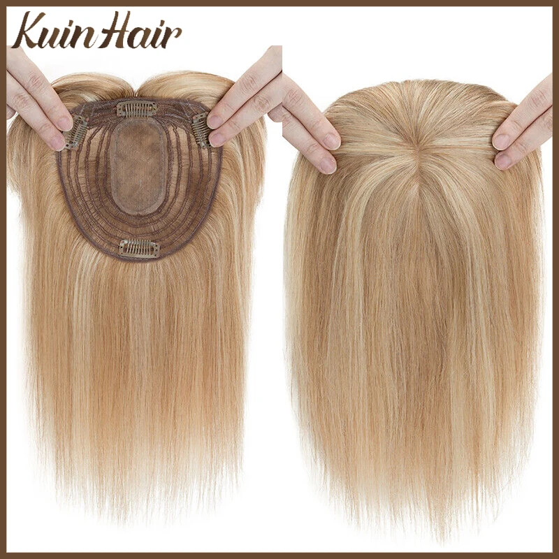 Silk Base Top Women Topper Clip In Real Human Hair Hairpiece Human Hair Extension Thin Breathable Blonde Toppers Hair Women Wig Silk Base Top Women Topper Clip In Real Human Hair Hairpiece Human Hair Extension Thin Breathable Blonde Toppers Hair Women Wig