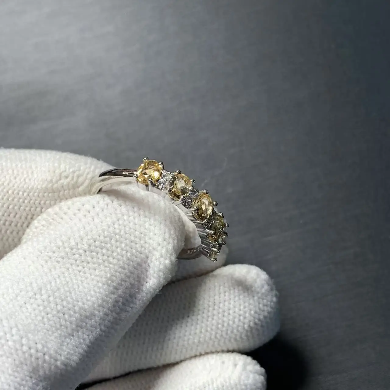 3MM Natural Citrine Ring Adjustable Female Ring Jewelry for Women Gift Wholesale High Quality Vintage Fine