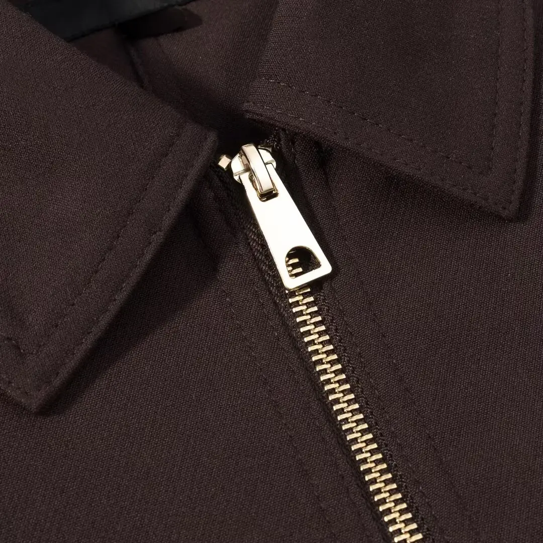 Brown Cropped Utility Jacket - Side and Detail View