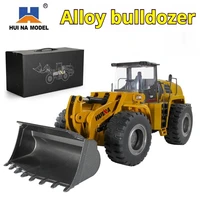 New 583 Alloy Engineering Vehicle Remote Control Shovel Hydraulic Bulldozer Professional Bulldozer Electric Toy Loading Vehicle 1