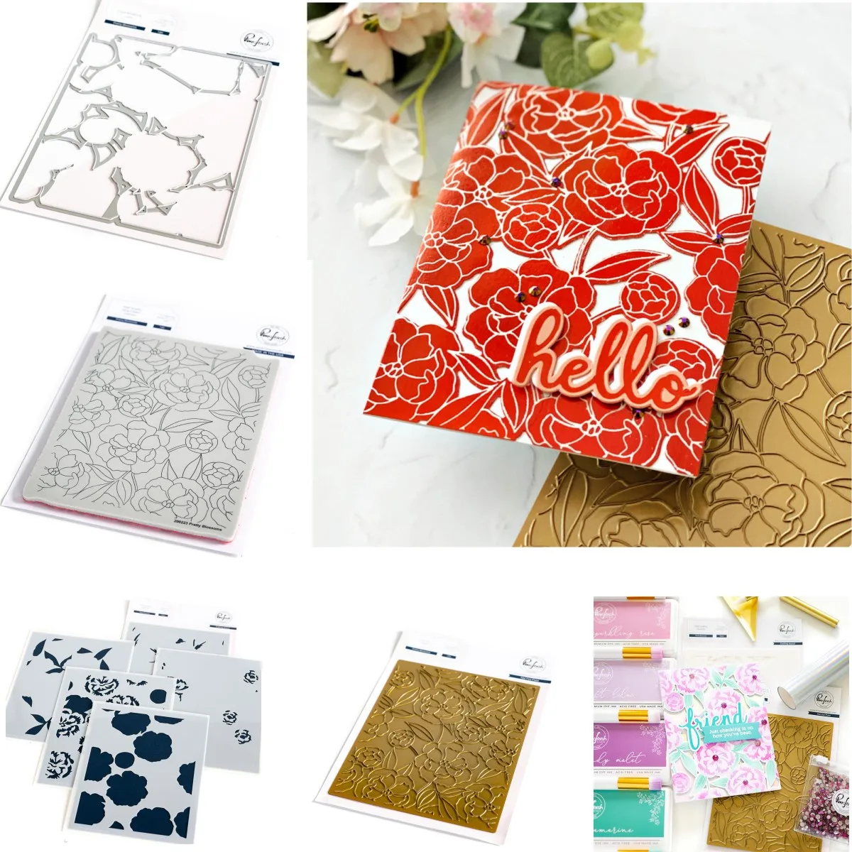 

Summer Pretty Blossoms Clear Stamps Metal Cutting Dies Stencil Hot Foil DIY Scrapbook Craft Handmade Album Card Punch Embossing