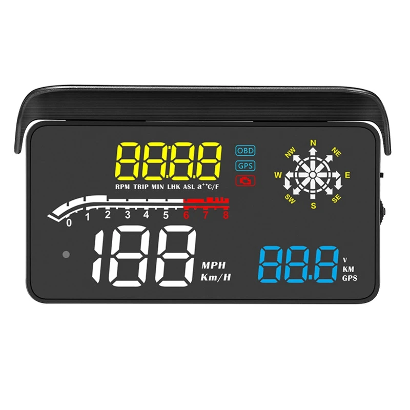 

Car HUD Head Up Display OBD2 II EUOBD Overspeed Warning System Projector Windshield Auto Electronic Voltage Alarm D1