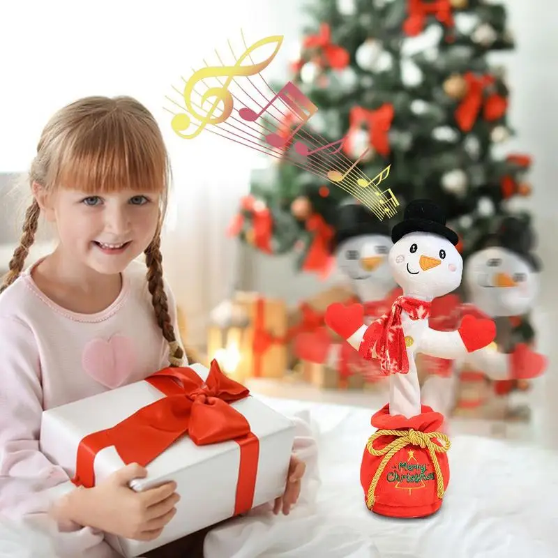 Dancing Christmas Reindeer Toy Christmas Dancing Musical Toy Cute Reindeer Penguin Gingerbread Man Snowman Shape Early Gift 4