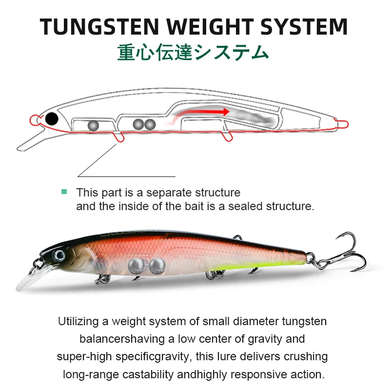 ASINIA Premium 97mm Hard Bait: 10-Color Professional Minnow