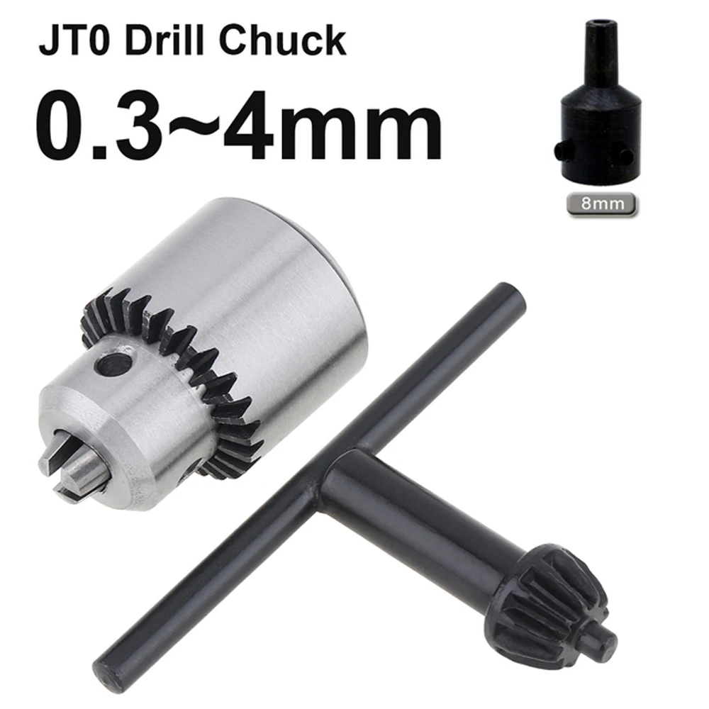 0.3-4mm JTO Drill Collet Chuck with 1/4" Chuck Inner Hole Diameter Hexagon Key Wrench with JT0 Adapter for DIY Electric Drill drill collet chuck