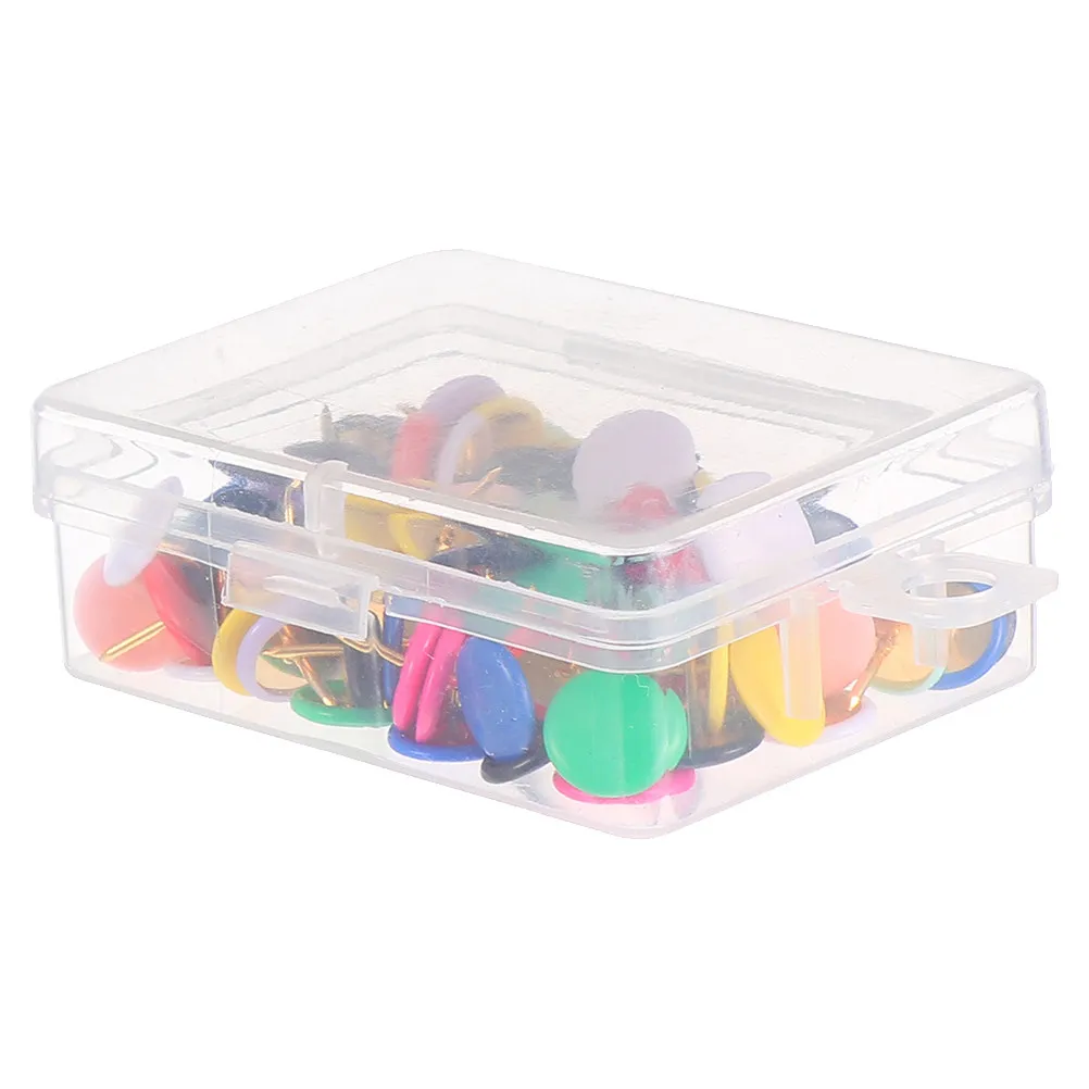 200Pcs 다채로운 압정 플라스틱 푸시 핀 플랫 헤드 지도 마커 사무실 학교 홈 게시판 DIY 공예 용품