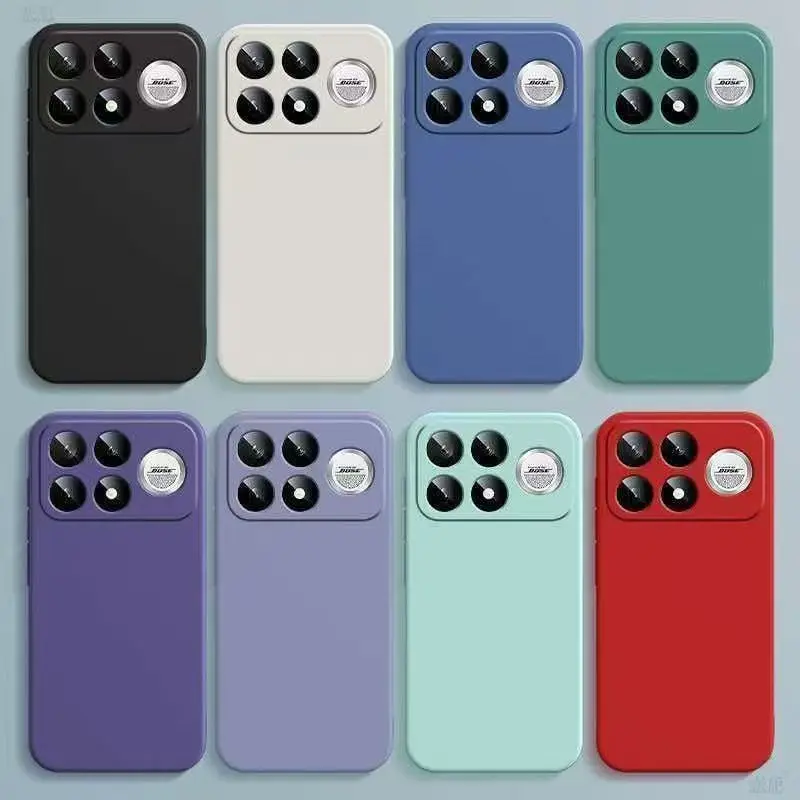 Square Liquid Silicone Soft Shockproof Phone Cover Coque