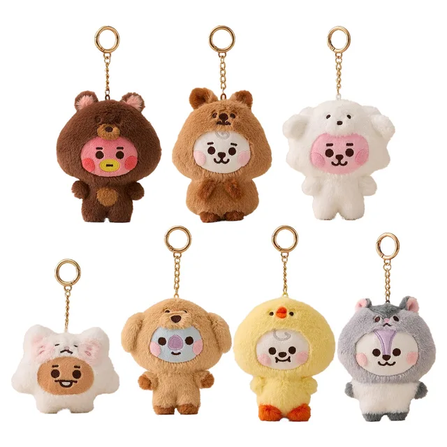 Amuseable BTS BT21 BABY Zoo Series Plush Doll Keychain Doll School