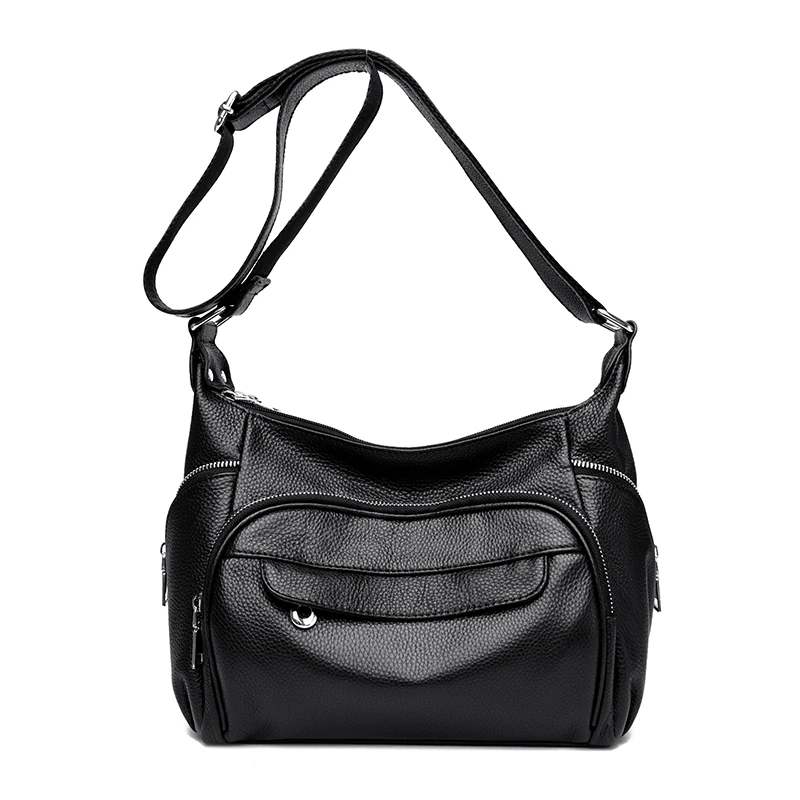 thumbnail image 1 of Bolso de mano de piel auténtica suave de alta calidad para mujer, bolso de mano de lujo de diseñador, bolso cruzado con múltiples bolsillos para mujer 2023 CowhideSac, 1 of 5