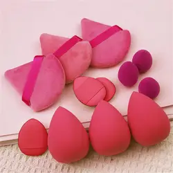 12-Piece Comprehensive Makeup Puff Set (Rose Red)