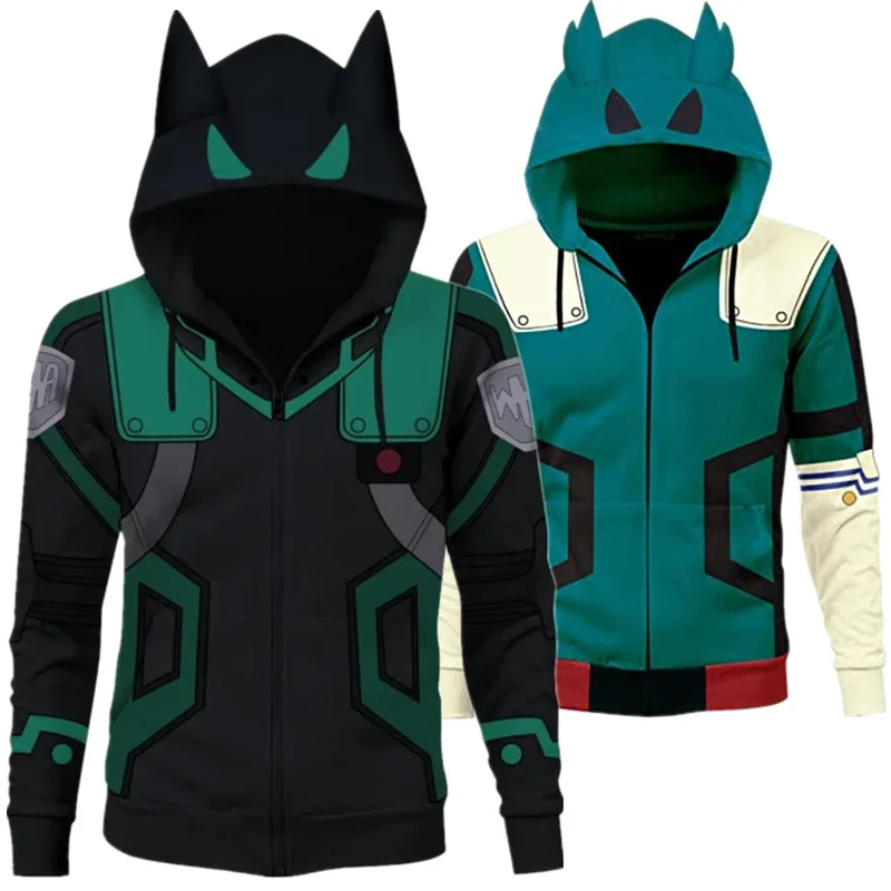 

Anime My Hero Academy Midoriya Izuku Deku Cosplay Costume Jacket Adult Unisex Hoodie Coat Sweatshirts