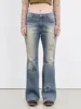 Women Flared Denim Pants Casual Star Pattern Bell Bottoms Jeans Bootcut Trousers for Streetwear 1