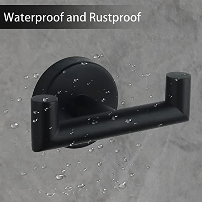 Double Towel Hooks For Bathroom Black Wall Mount Robe Hook Double Towel Hook Holder For Kitchen Bathroom