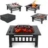 Multifunction Garden Wood Burning Table Fire Pit Outdoor Table with Grills Bbq PLATE OVEN WARM POT STOVE 2
