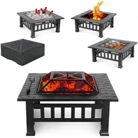 Multifunction Garden Wood Burning Table Fire Pit Outdoor Table with Grills Bbq PLATE OVEN WARM POT STOVE 2