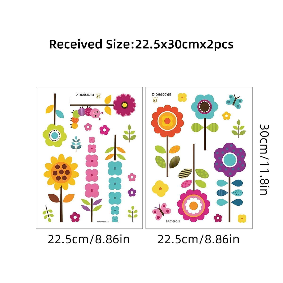 1Pc Cartoon Flower Wall Stickers Kids Room Home Decor