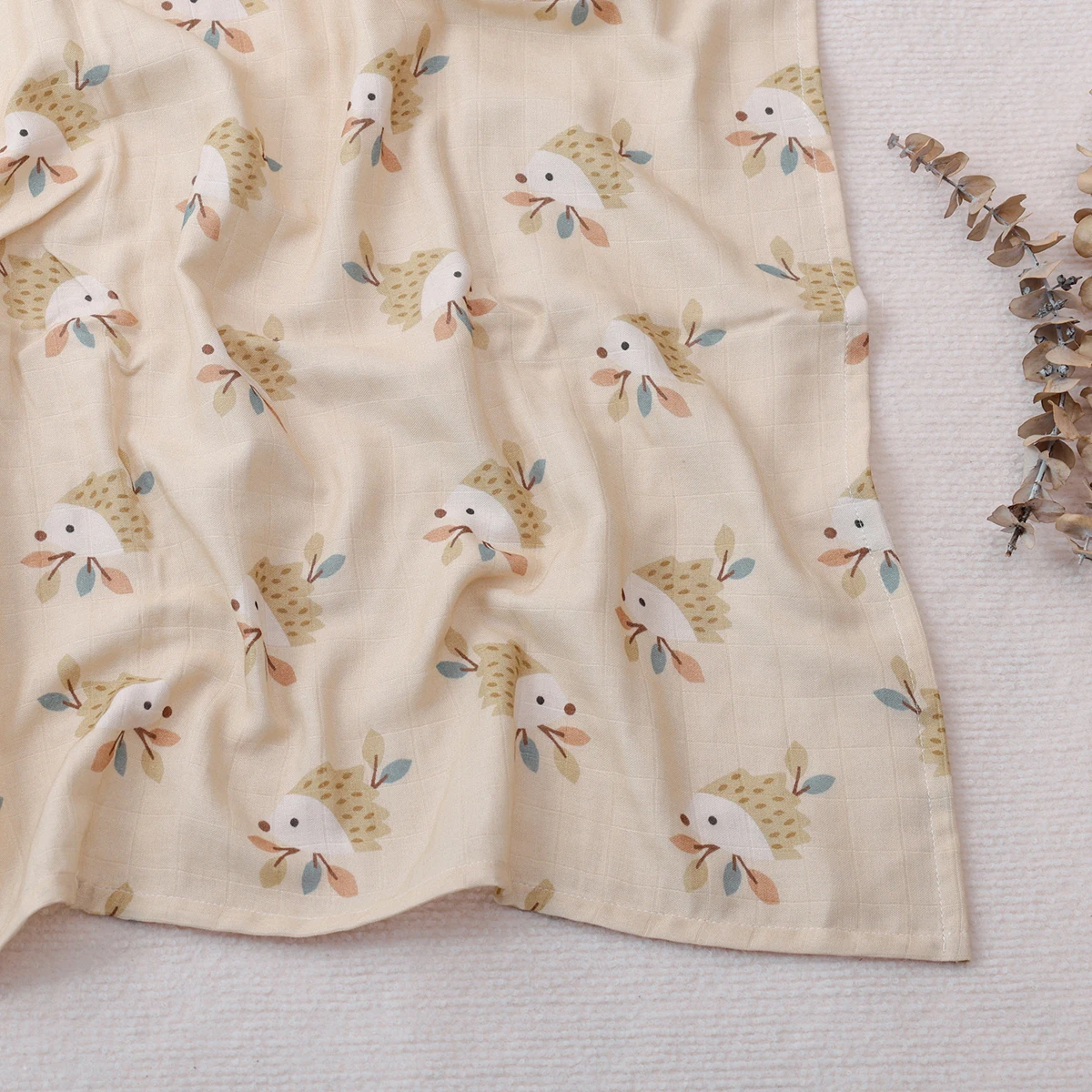 HappyFlute New 1PCS Cute Style 120*110CM Super Skin-friendly&Soft Muslin Cotton Fiber Swaddle Newborn Blanket Baby Infant Wrap 4