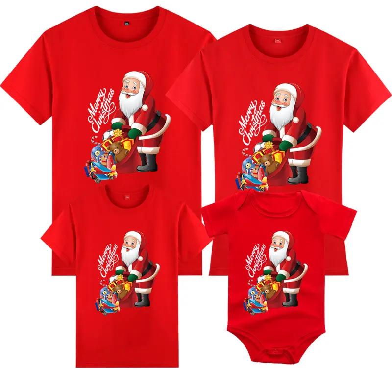 thumbnail image 1 of Ropa navideña a juego para toda la familia, divertida camiseta con estampado de letras para adultos y niños, mameluco para bebé, ropa para madre, padre, hija e hijo, 1 of 5