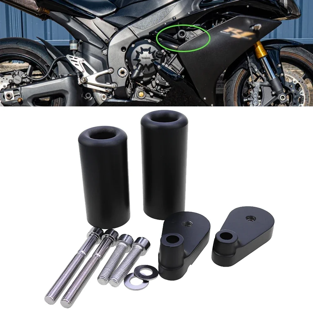 

For Yamaha YZF R1 YZFR1 YZF-R1 2007 2008 YZF1000 2007-2008 Black Motorcycle No Cut Frame Sliders Crash Falling Protection