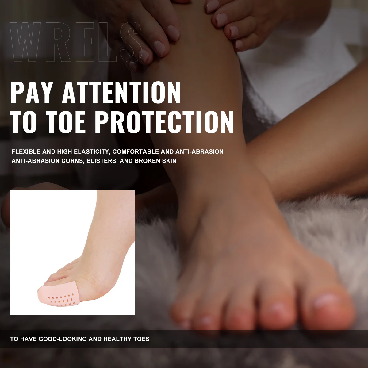 2pcs Soft Breathable Silicone With Holes Toe Protector Protects Toes from Scrapes and Bruises Suitable Night And Home Use