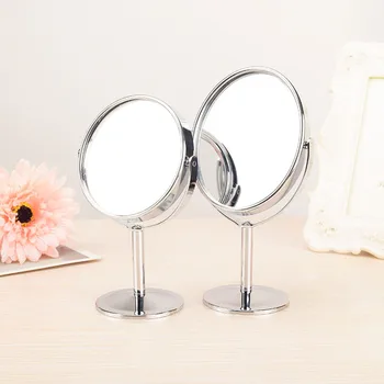 Specchio per il trucco Specchio per il trucco portatile Specchio per il trucco bifacciale in metallo da 3 pollici 4 pollici Rotondo/Ovale/1:2 Specchio ingranditore Specchio rotante per il viso 1
