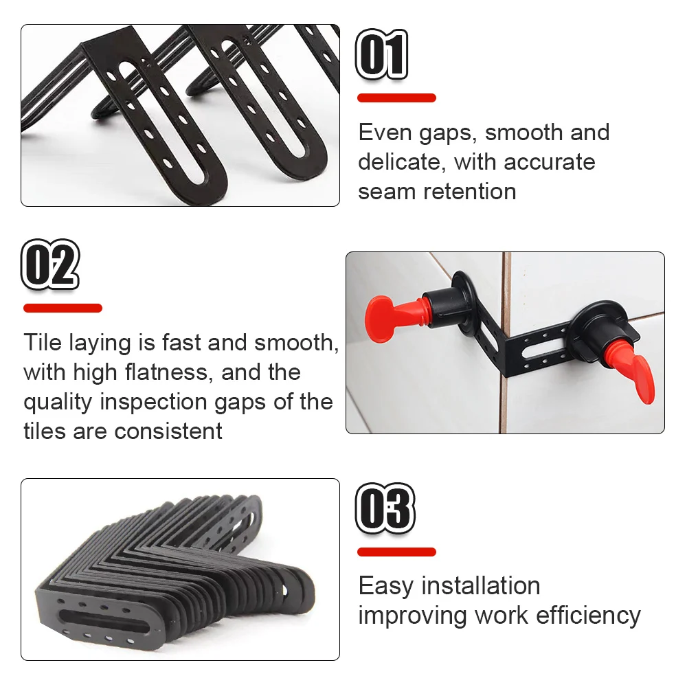 25/50Pcs Tile Leveling System Angle Leveling Can Be Used with Tile Gasket for Positioning The Seam Construction Tool tile spacers tile leveling clips tile leveling tools