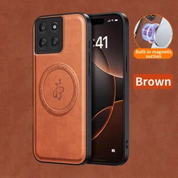 Coque magnétique en cuir PU premium avec charge sans fil - Housse de protection arrière pour smartphones