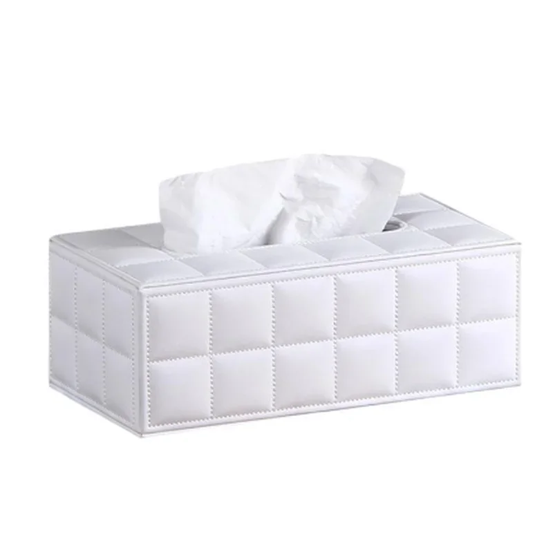 PU Tissue Box Rectangle Paper Towel Holder Desktop Napkin Storage Container Kitchen  Tray For Home Office 3