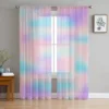 Rainbow Gradient Sheer Voile Curtains Window Tulle Curtains for Living Room Bedroom for Kitchen Curtains Decoration 1