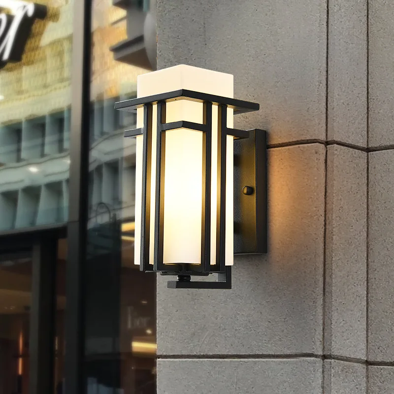 

Exterior Wall Lamp Aisle Corridor Outdoor Lighting Waterproof Balcony Shop IP 65 Garden Park Sconce Black Metal Porch Mounted