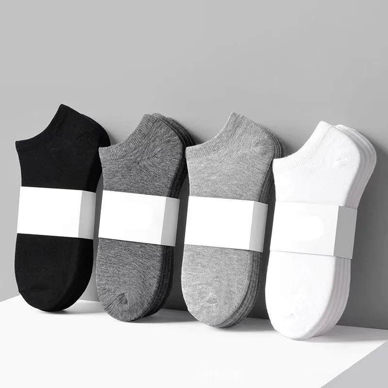 Wholesale 5/10 Pairs Lot Pack Women Socks Solid Classic Business Breathable Sports Socks Comfortable Ankle Boat Socks Cotton