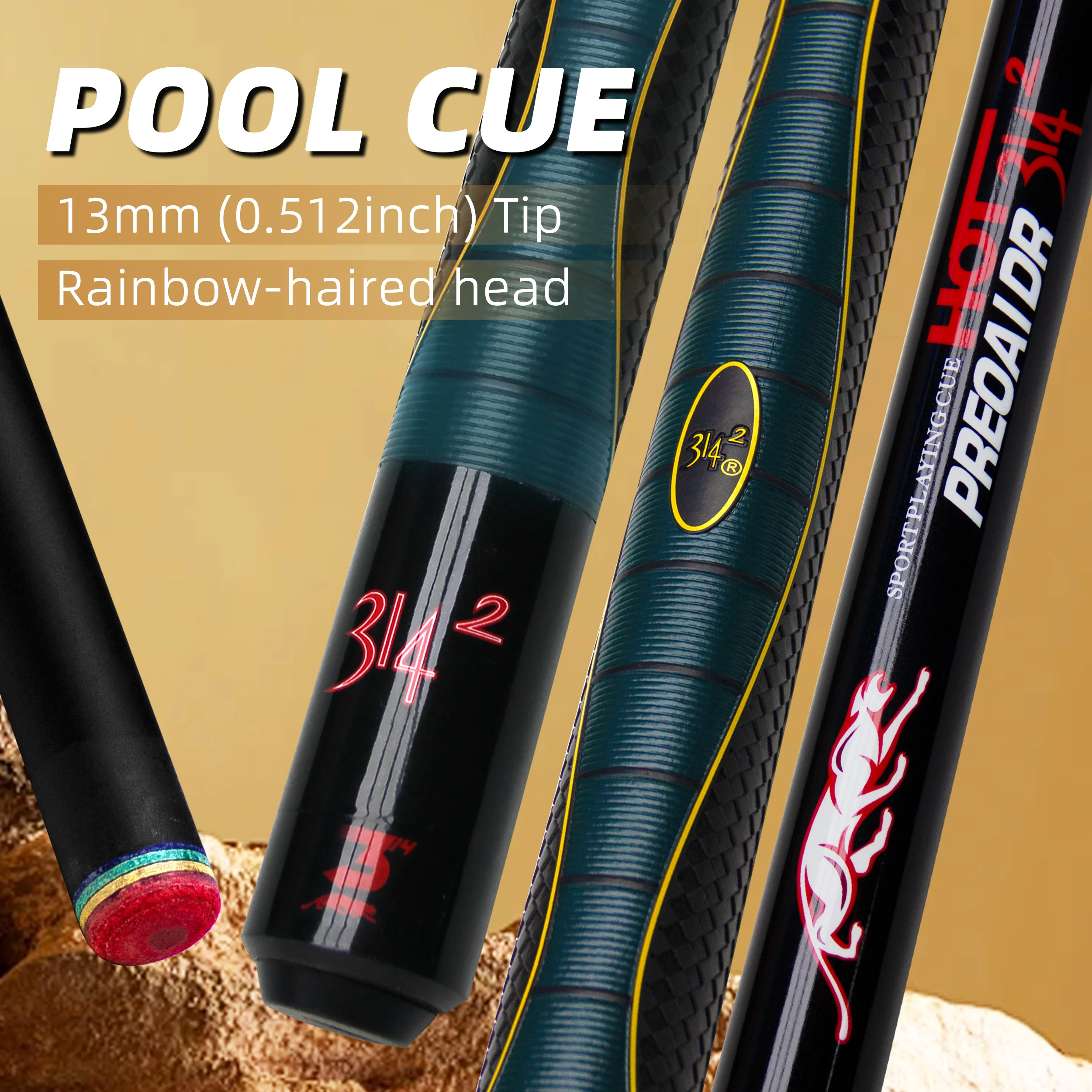 Shooting Sticks Carbon Fiber Cue HomeSeason 58" Fiberglass Pool Cue - 13mm Tip, 19.5oz (Low Deflection) Tacos De Billar Pool Sticks For Adults
