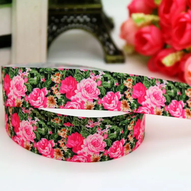 Sunflower Flower Printed Grosgrain Ribbon 50yards Accessories Headwear Decoration Collar DIY Sewing Craft S2556
