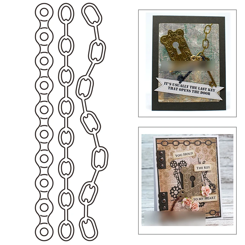 2021 New Steampunk Lron Chain Metal Cutting Dies For DIY Craft Making Greeting Card and Album Paper Scrapbooking No Clear Stamps