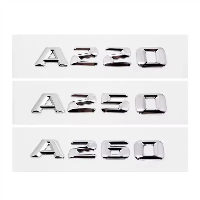 자동차 트렁크 배지, 3D ABS 크롬 로고, A45, A35, A180, A220, A200, 4matic 엠블럼 문자 스티커, W176, W177 액세서리