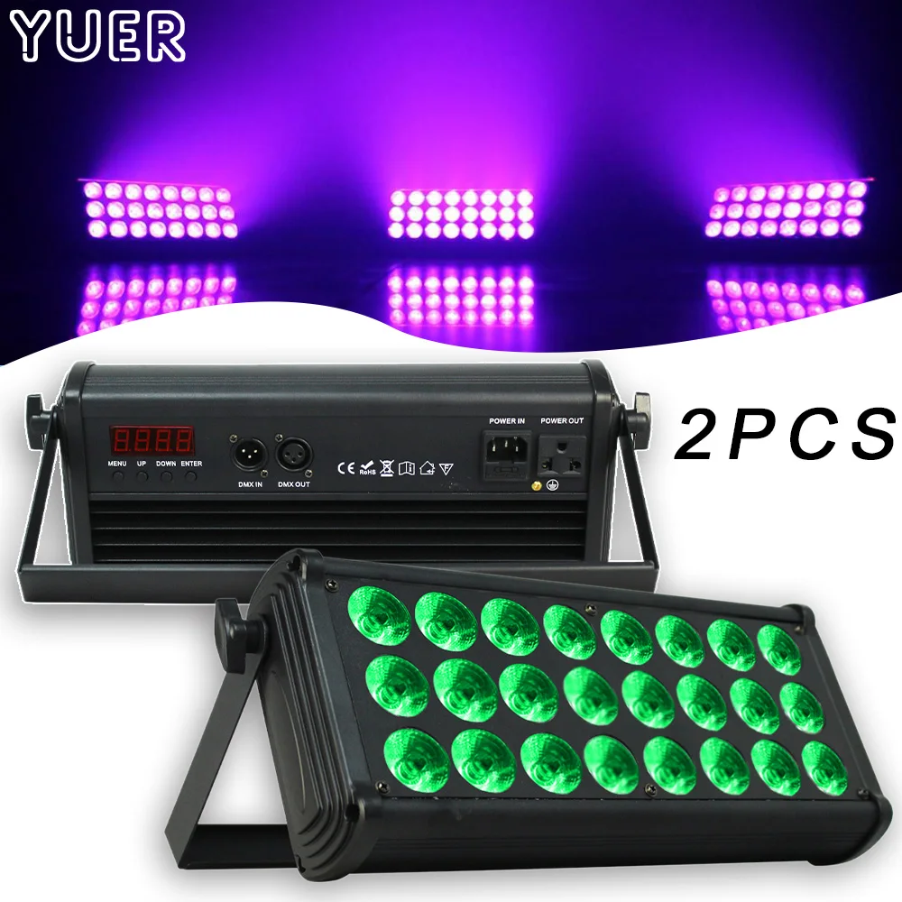 

2PCS/LOT LED Par 24x4w RGBW Wall Wash Strobe Background Stage Lighting Effect Party Decoration Concert DMX Music Control Lights