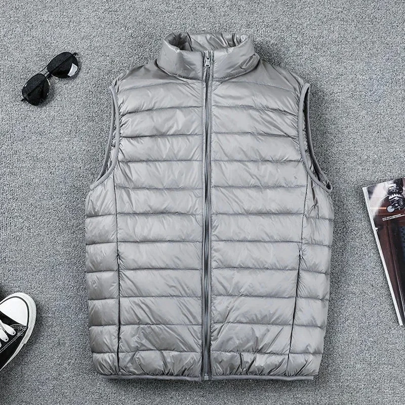Men Duck Down Vest Coat Sleeveless Puffer Down Jacket