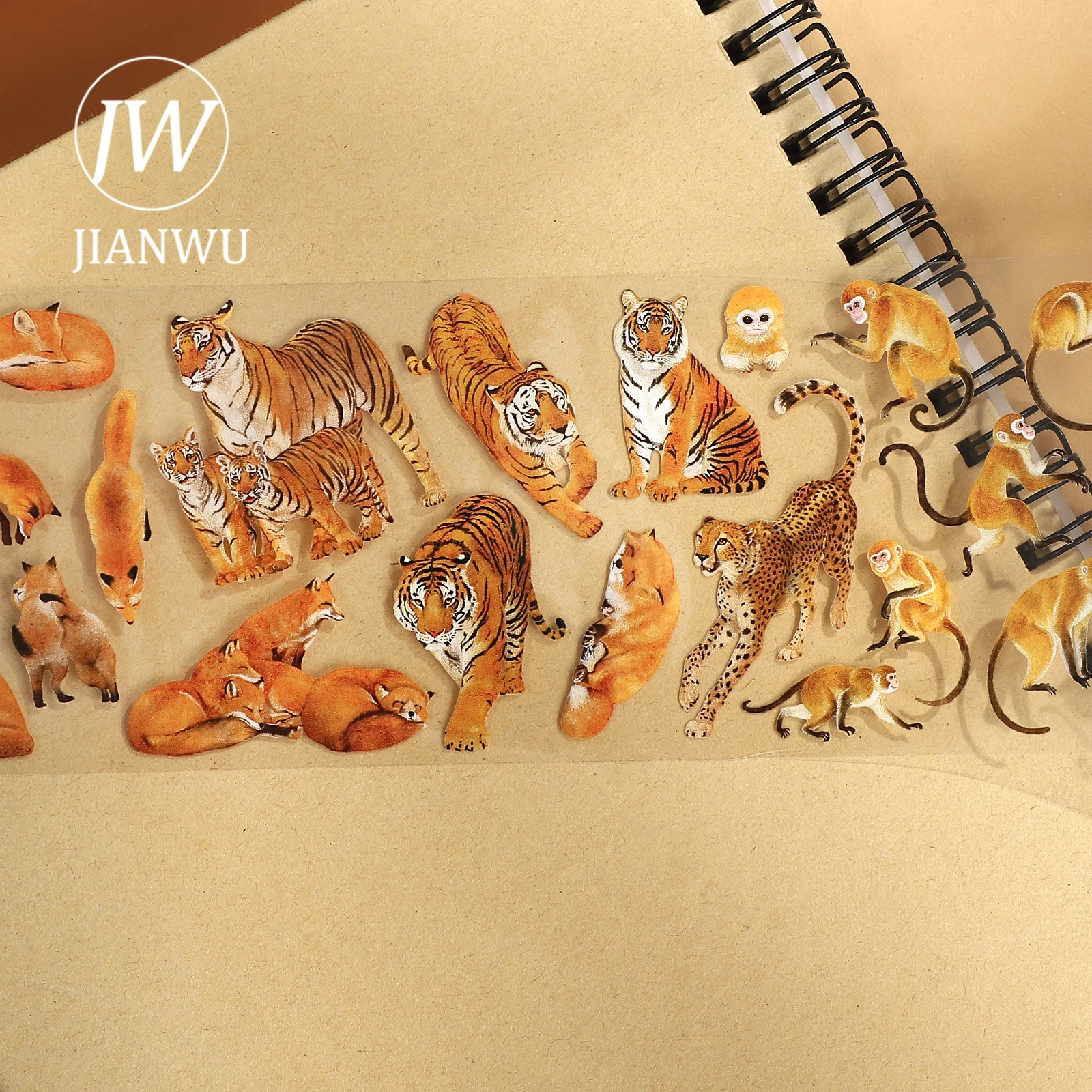 JIANWU 70mm * 5m 빈티지 숲 동물 풍경 재료 콜라주 스크랩북 PET 테이프 크리 에이 티브 DIY 저널 문구