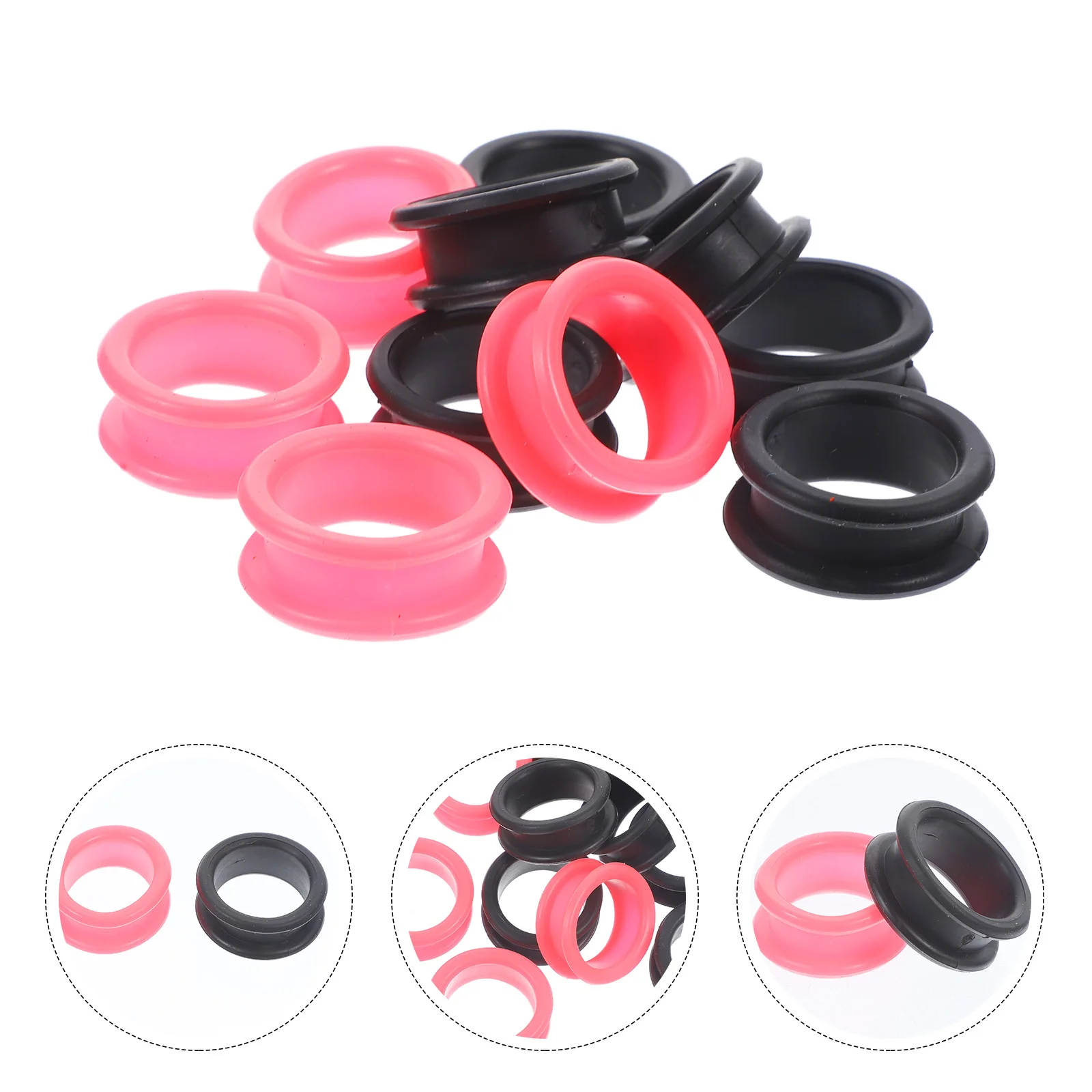 

12/10/8PCS Soft Silica Gel Handle Rings Hairdressing Scissor Silicone Finger Ring Pet Scissor Colored Finger Ring