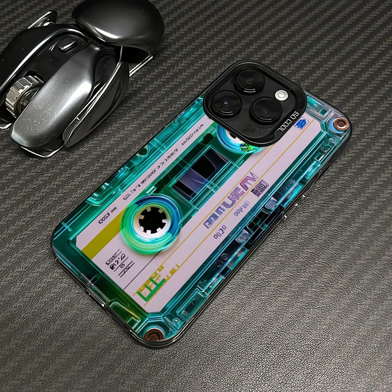 Retro Cassette Tape Electroplate Silver Phone Case Cover