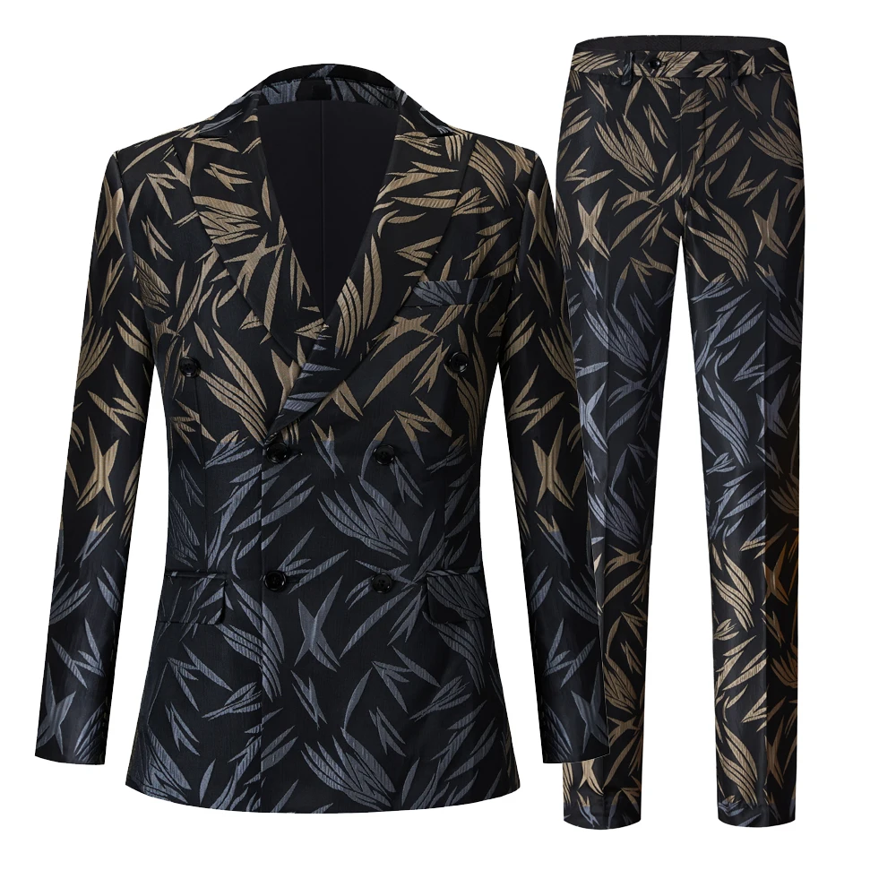 Men's Suit Slim Fit Wedding Suits For Men Groom Tuxedo African Wedding Double Breasted Best Man Blazer Office Work Party Prom
